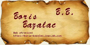Boris Bažalac vizit kartica